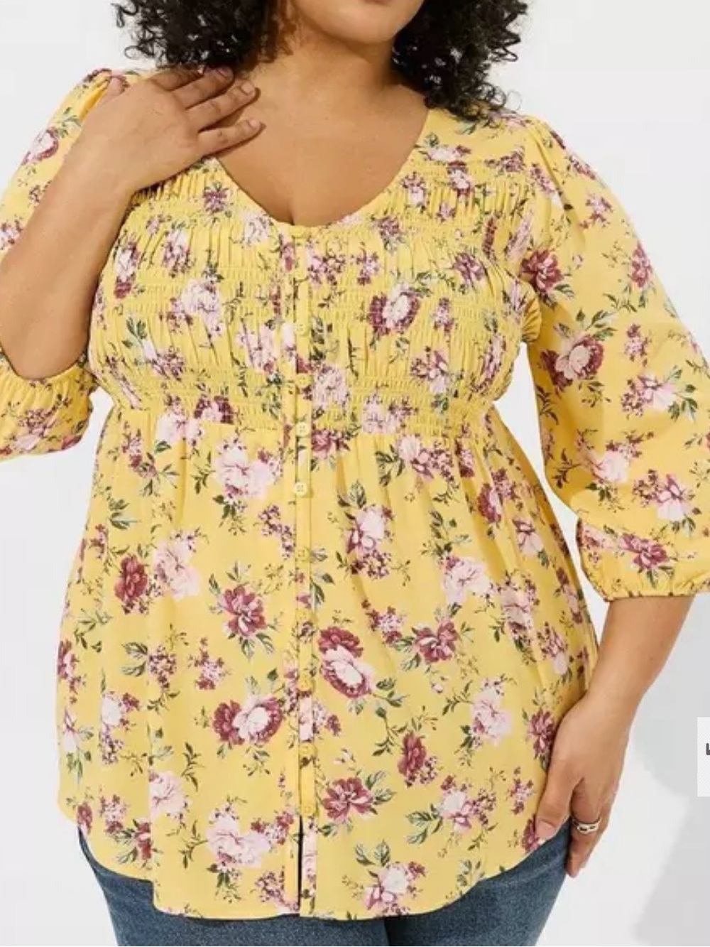 NWT Torrid Challis Smocked Top Women's Size 2X Floral Cottage Prairie
